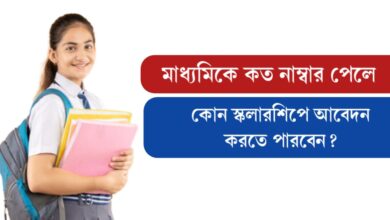 How many marks in Madhyamik examination is necessary for applying Scholarship (মাধ্যমিকে কত নাম্বার পেলে কোন স্কলারশিপে আবেদন করতে পারবেন?)